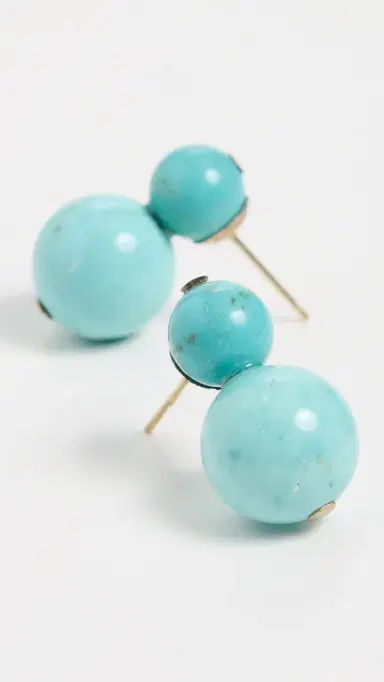 Jennifer Behr Cara Earrings Turquoise One Size | Thumbnail 2