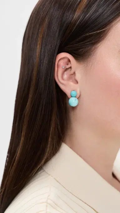 Jennifer Behr Cara Earrings Turquoise One Size | Thumbnail 3
