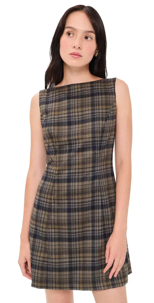 o.p.t o. p.t Aspen Mini Dress Olive Plaid