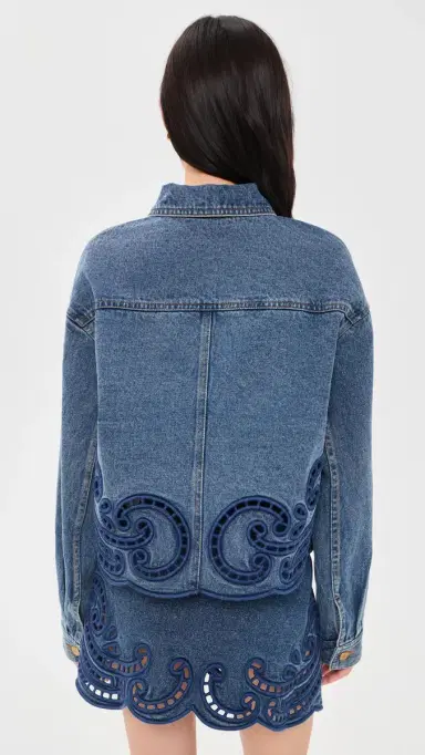 Ulla Johnson The Bobbi Denim Eyelet Jacket | Thumbnail 3 Ulla Johnson The Bobbi Denim Eyelet Jacket | Thumbnail 3
