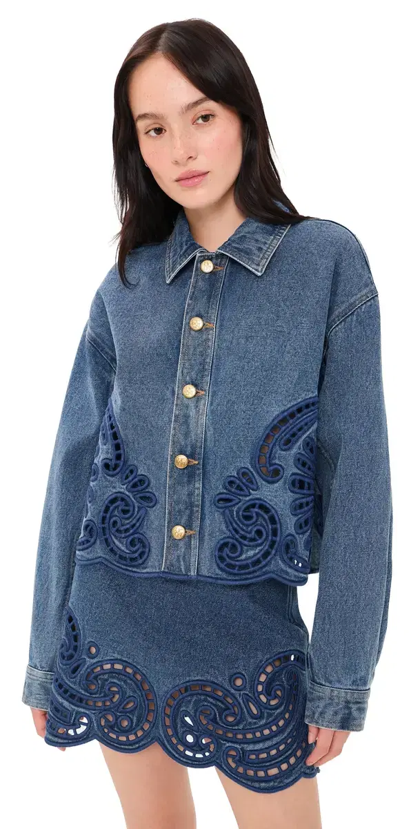 Ulla Johnson The Bobbi Denim Eyelet Jacket