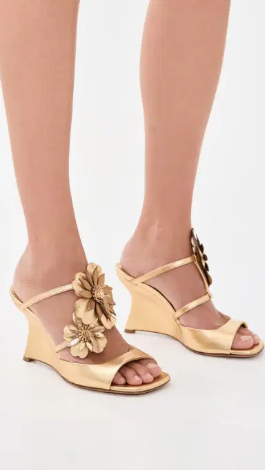 Zimmermann Belara Wedges 85 Gold | Thumbnail 4