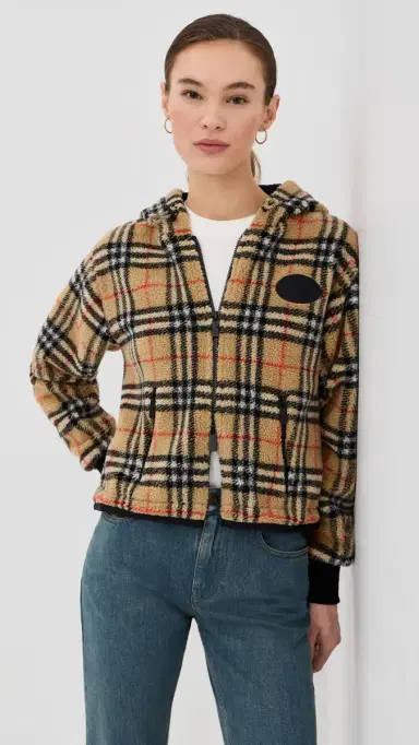 Burberry Fiona Fleece Cropped Jacket and IP Check | Thumbnail 2 Burberry Fiona Fleece Cropped Jacket and IP Check | Thumbnail 2