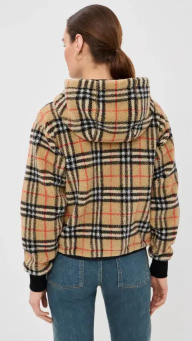 Burberry Fiona Fleece Cropped Jacket and IP Check | Thumbnail 3 Burberry Fiona Fleece Cropped Jacket and IP Check | Thumbnail 3