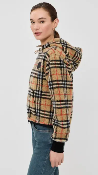 Burberry Fiona Fleece Cropped Jacket and IP Check | Thumbnail 4 Burberry Fiona Fleece Cropped Jacket and IP Check | Thumbnail 4