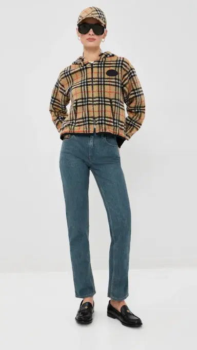 Burberry Fiona Fleece Cropped Jacket and IP Check | Thumbnail 5 Burberry Fiona Fleece Cropped Jacket and IP Check | Thumbnail 5