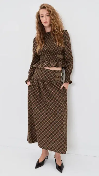House of Sunny Check Ruched Top Multi Check | Thumbnail 5