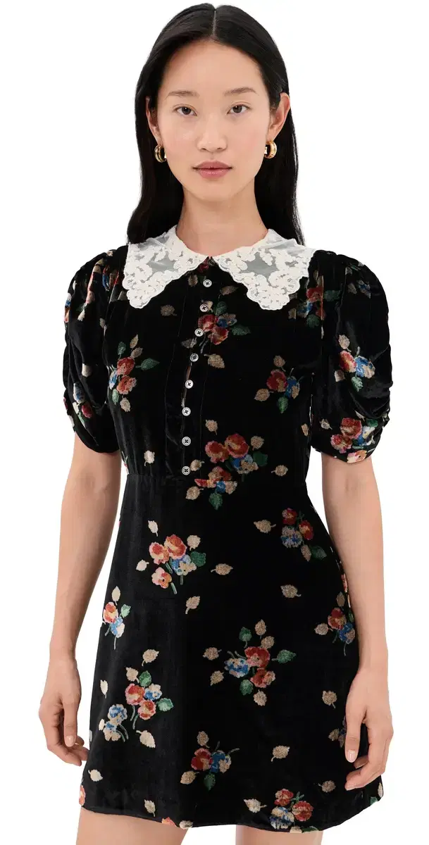 Sea Leda Velvet Mini Dress Black