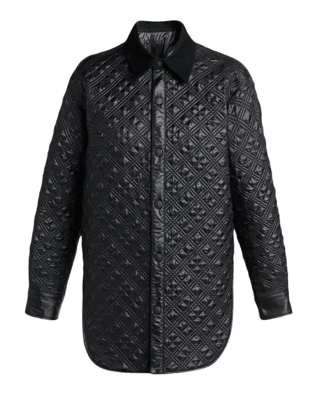 Moncler Corduroy-Trimmed Padded Shirt Jacket