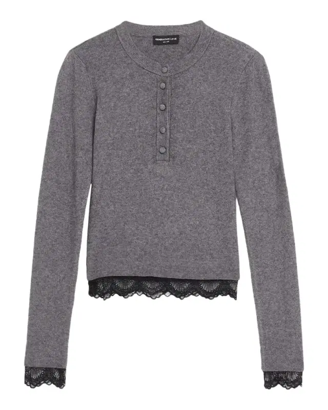 Generation Love Olivia Knit Lace-Trim Top
