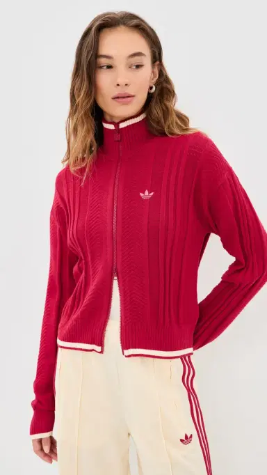 Adidas Knit Firebird Track Top Team Victory Red | Thumbnail 2 Adidas Knit Firebird Track Top Team Victory Red | Thumbnail 2