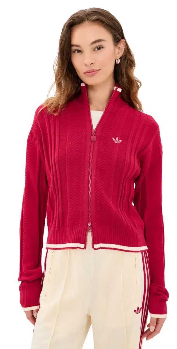 Adidas Knit Firebird Track Top Team Victory Red