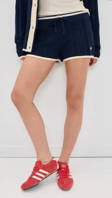 Adidas Cable Knit Shorts Night Indigo | Thumbnail 3