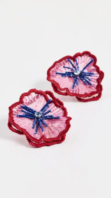 Mignonne Gavigan Baixa Earrings Magenta One Size | Thumbnail 4