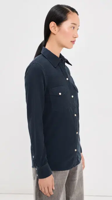 Nili Lotan Travis Corduroy Shirt Dusk Navy | Thumbnail 4 Nili Lotan Travis Corduroy Shirt Dusk Navy | Thumbnail 4