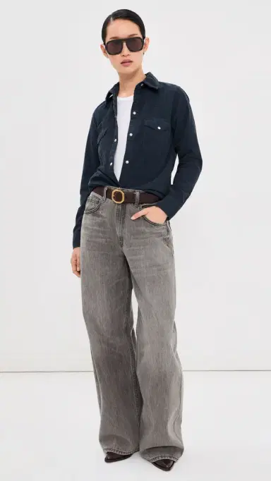 Nili Lotan Travis Corduroy Shirt Dusk Navy | Thumbnail 5 Nili Lotan Travis Corduroy Shirt Dusk Navy | Thumbnail 5