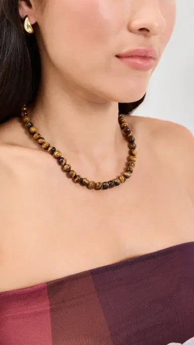 Heaven Mayhem Sol Necklace Tigers Eye One Size | Thumbnail 3