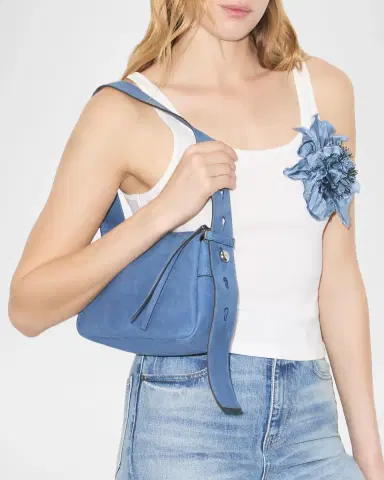 Tory Burch Romy Small Nubuck Leather Shoulder Bag | Thumbnail 2