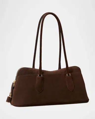 Tory Burch Lock East-West Suede Satchel | Thumbnail 2