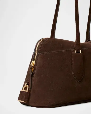 Tory Burch Lock East-West Suede Satchel | Thumbnail 4