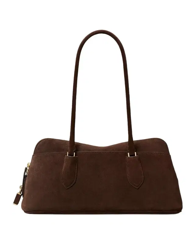 Tory Burch Lock East-West Suede Satchel
