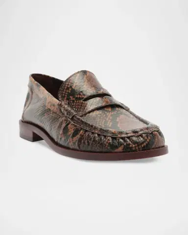 Schutz Tyche Snake-Printed Leather Penny Loafers | Thumbnail 2 Schutz Tyche Snake-Printed Leather Penny Loafers | Thumbnail 2