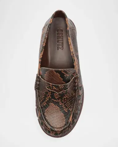 Schutz Tyche Snake-Printed Leather Penny Loafers | Thumbnail 6 Schutz Tyche Snake-Printed Leather Penny Loafers | Thumbnail 6