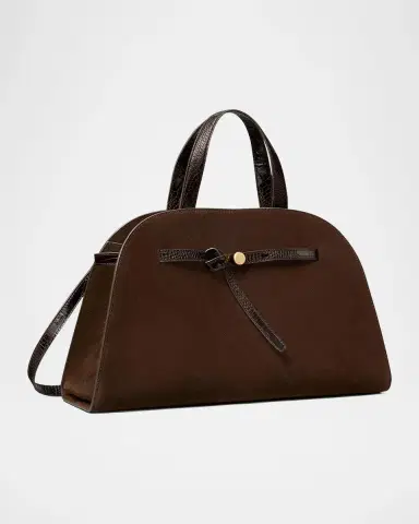Tory Burch Romy Knot-Embellished Belted Suede Top-Handle Bag | Thumbnail 2