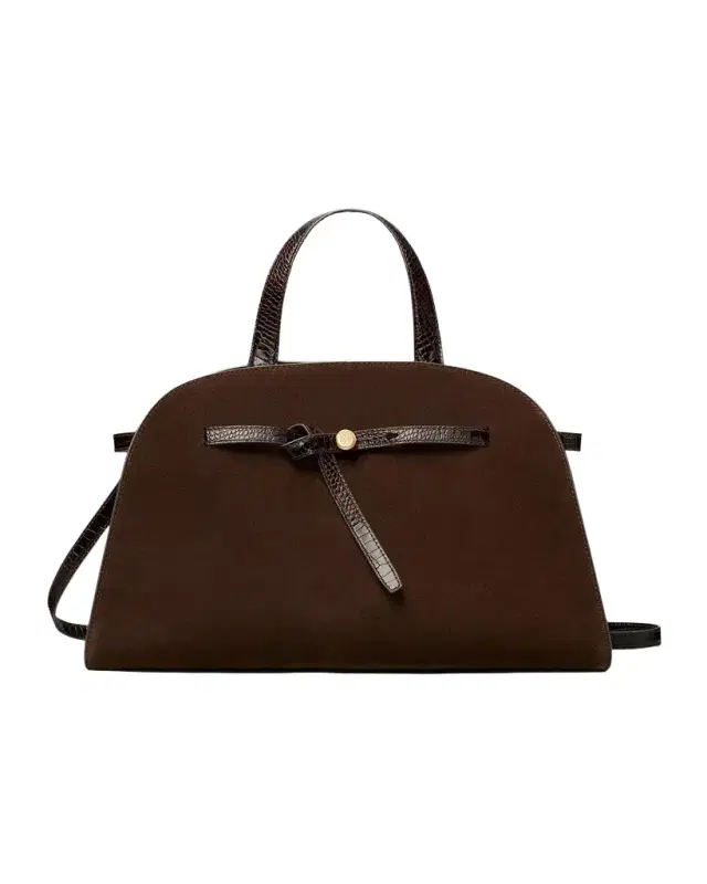 Tory Burch Romy Knot-Embellished Belted Suede Top-Handle Bag