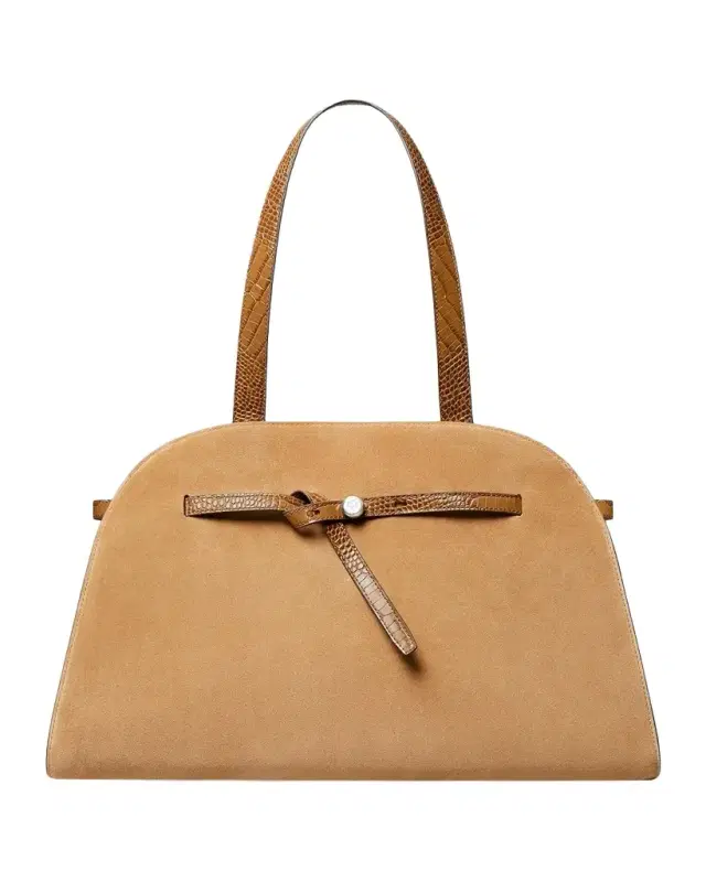Tory Burch Romy Large Belted Suede Shoulder Bag