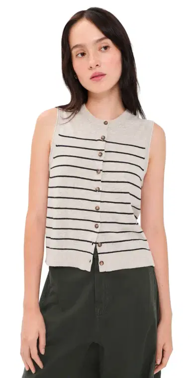 La Ligne ee Sweater Vest Tan/Black | Thumbnail 1