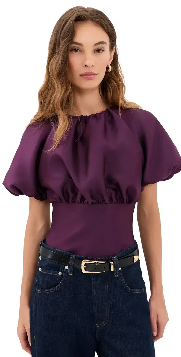 Self Portrait Taffeta Top Purple