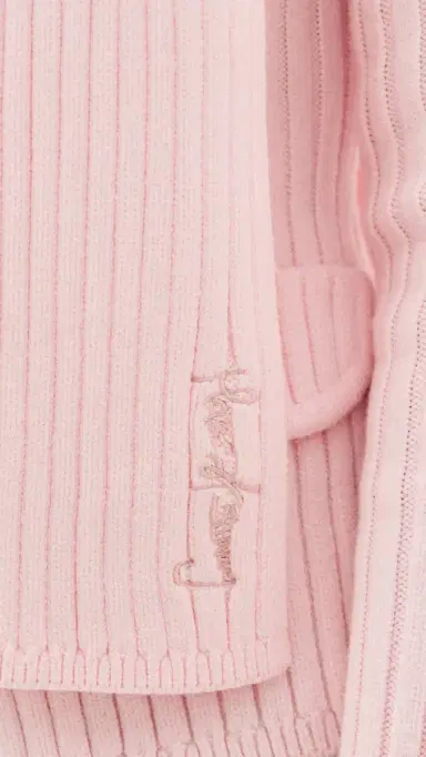 House of Sunny Classic Rib Knit Cardigan Pale Pink 8 | Thumbnail 6