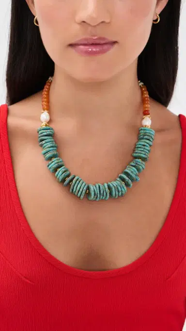Elizabeth Cole Tracey Necklace Turquoise One Size | Thumbnail 3
