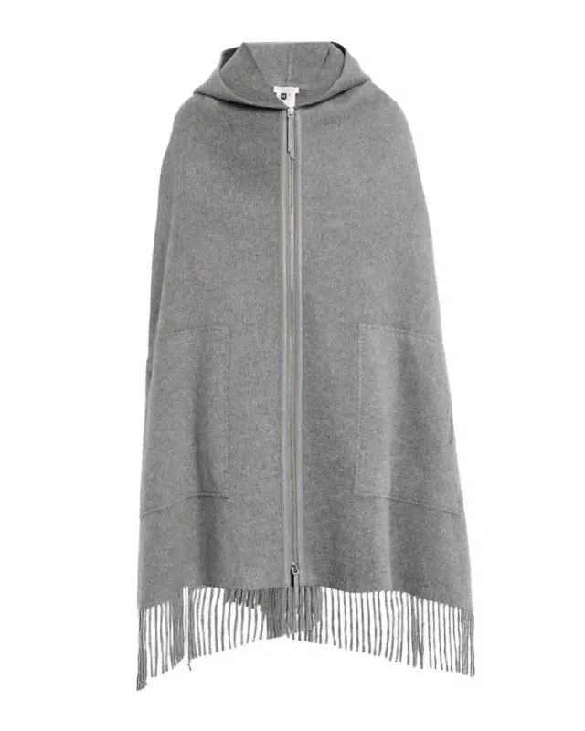 Lafayette 148 New York Fringed Double-Face Cashmere Hooded Poncho
