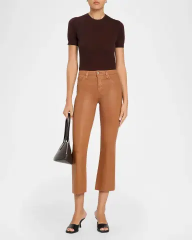 L'Agence Kendra High-Rise Coated Crop Flare Jeans | Thumbnail 2 L'Agence Kendra High-Rise Coated Crop Flare Jeans | Thumbnail 2