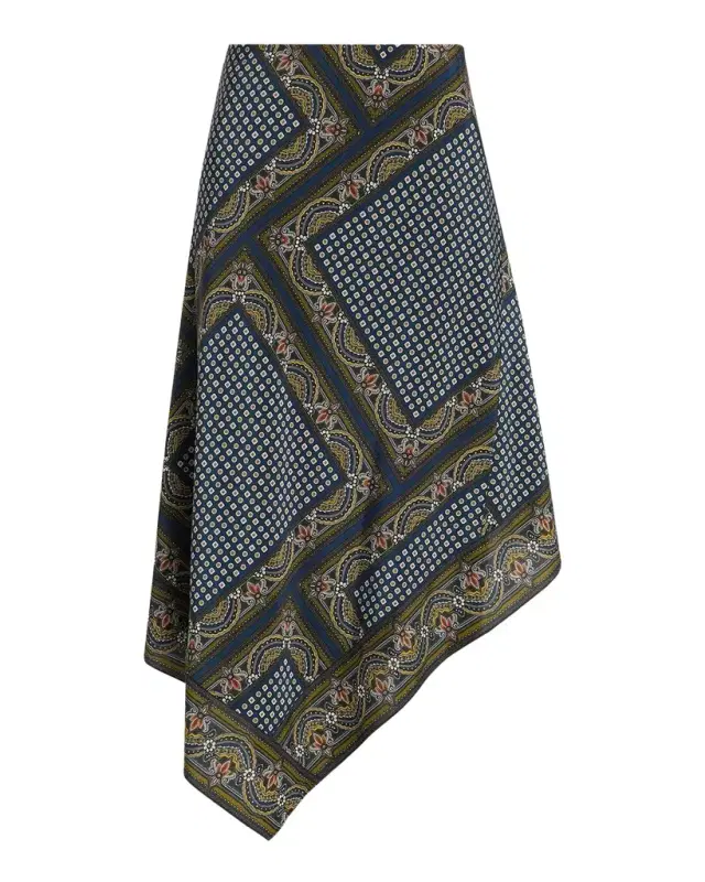 Veronica Beard Hartley Bandana Asymmetric Midi Skirt