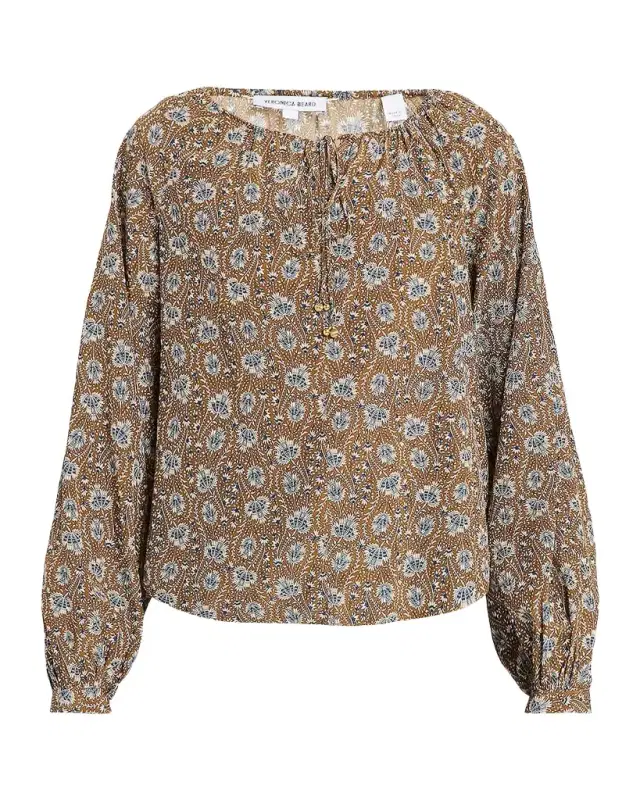 Veronica Beard Rhosen Floral Silk-Blend Blouse