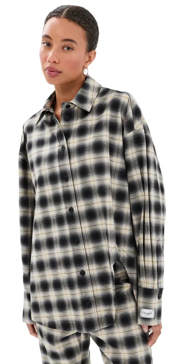 The Attico Oversized Button Down Shirt Sand/Black