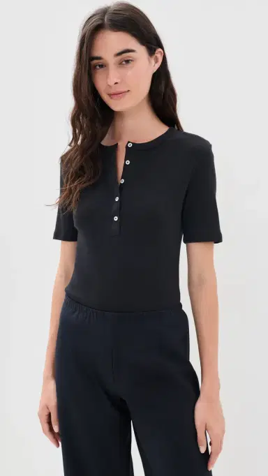 LESET Nando Henley Tee Black | Thumbnail 2 LESET Nando Henley Tee Black | Thumbnail 2