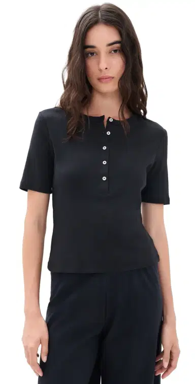 LESET Nando Henley Tee Black | Thumbnail 1 LESET Nando Henley Tee Black | Thumbnail 1