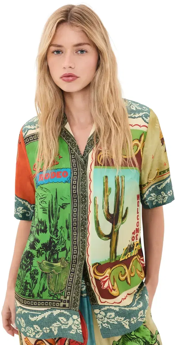 ALÉMAIS Ace Silk Button Down Shirt Multi