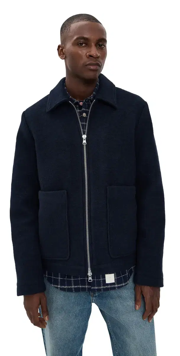 NN07 Gael Zip Jacket Navy Blue