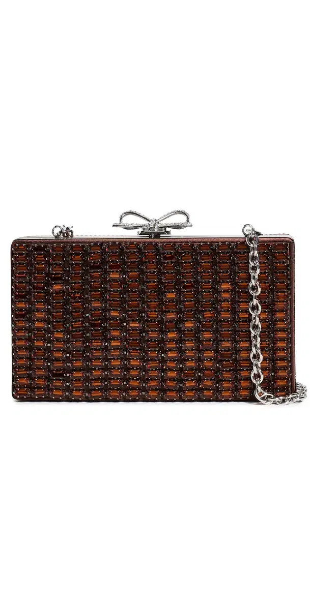 Self-Portrait Brown Chainmail Clutch Bag Color One Size