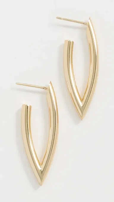 Jennifer Fisher Small Feather Hoop Earrings Gold One Size | Thumbnail 2