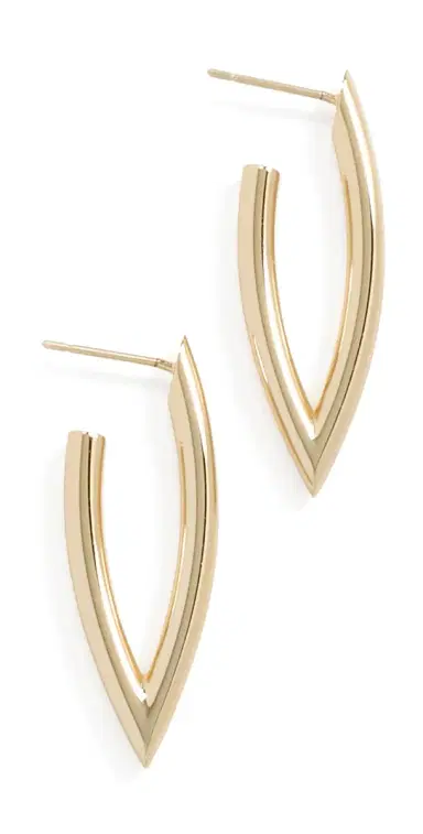Jennifer Fisher Small Feather Hoop Earrings Gold One Size | Thumbnail 1