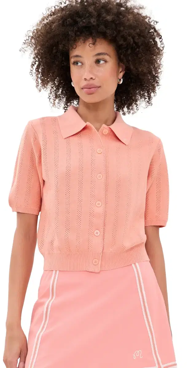 Malbon Ren Button Down Shirt Coral Haze