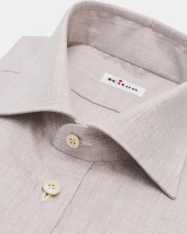 Kiton Men's Cotton Dress Shirt with Pocket | Thumbnail 2