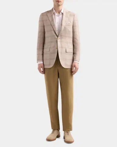 Kiton Men's Windowpane Plaid Single-Breasted Sport Coat | Thumbnail 2