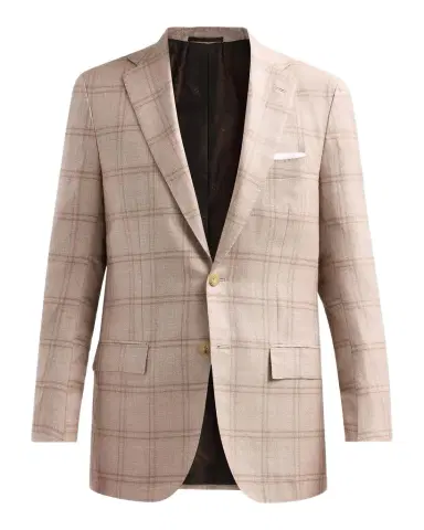 Kiton Men's Windowpane Plaid Single-Breasted Sport Coat | Thumbnail 1